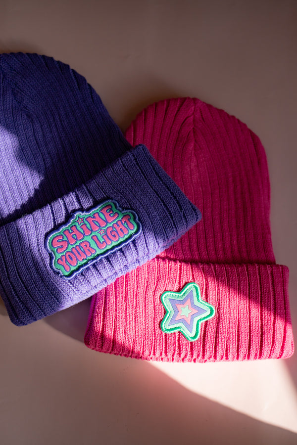 XOXO by magpies | Raspberry Star Beanie