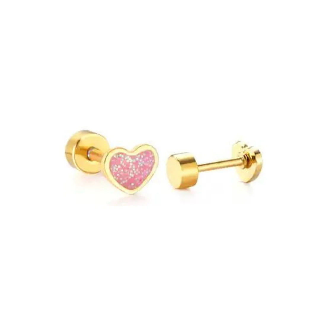 Screwback Stud | Nora Heart | Pink