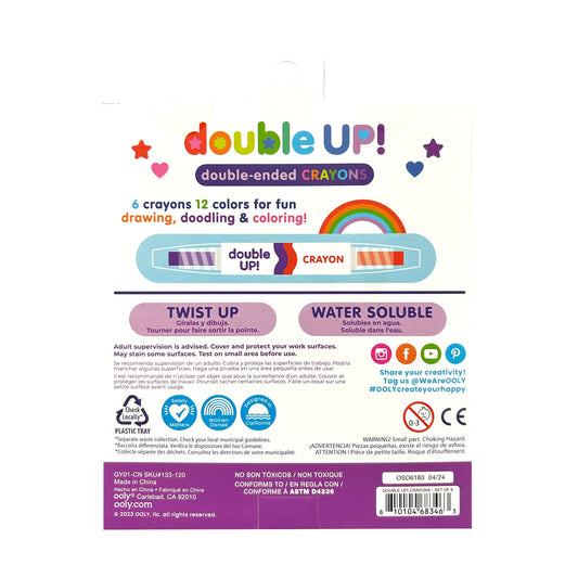 Double Up! Double-Ended Crayons (Set of 6 / 12 Colors)