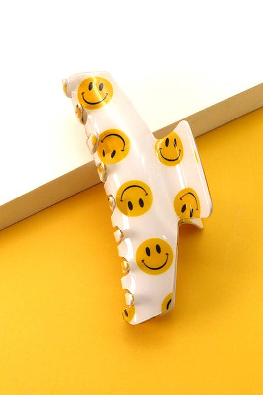 Oversized Groovy Claw Clip | Smiley