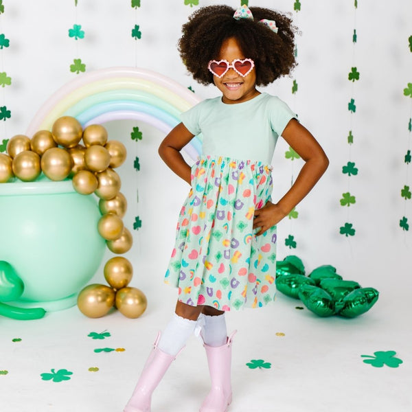 Lucky Charms Short Sleeve Tutu Dress