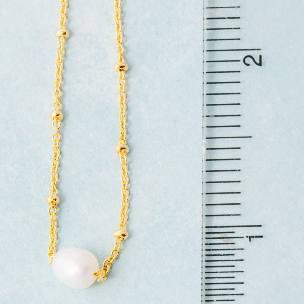 Gold Dipped Pearl Pendant Necklace
