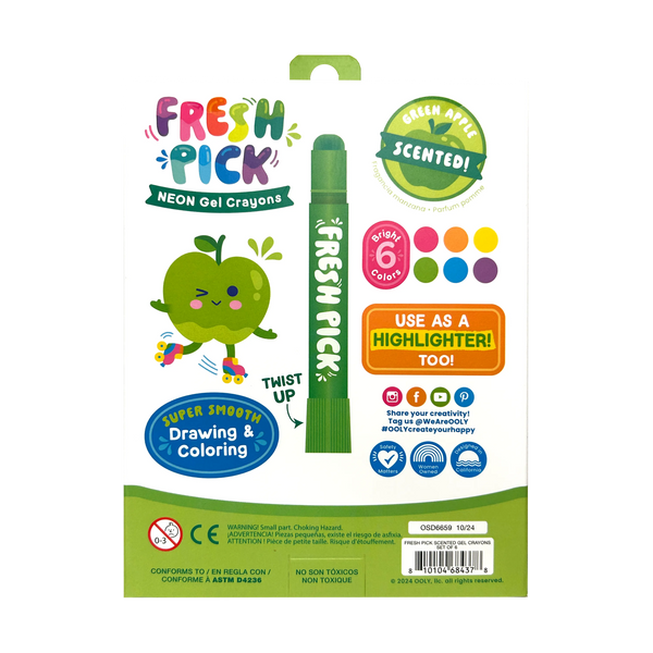 Fresh Pick Apple Scented Gel Crayons - Set of 6