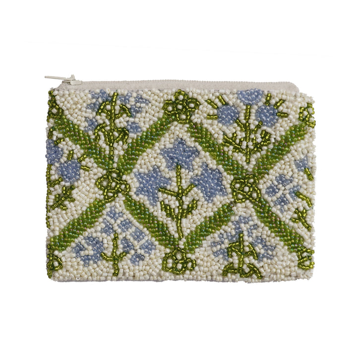 Botanical Beaded Coin Purse