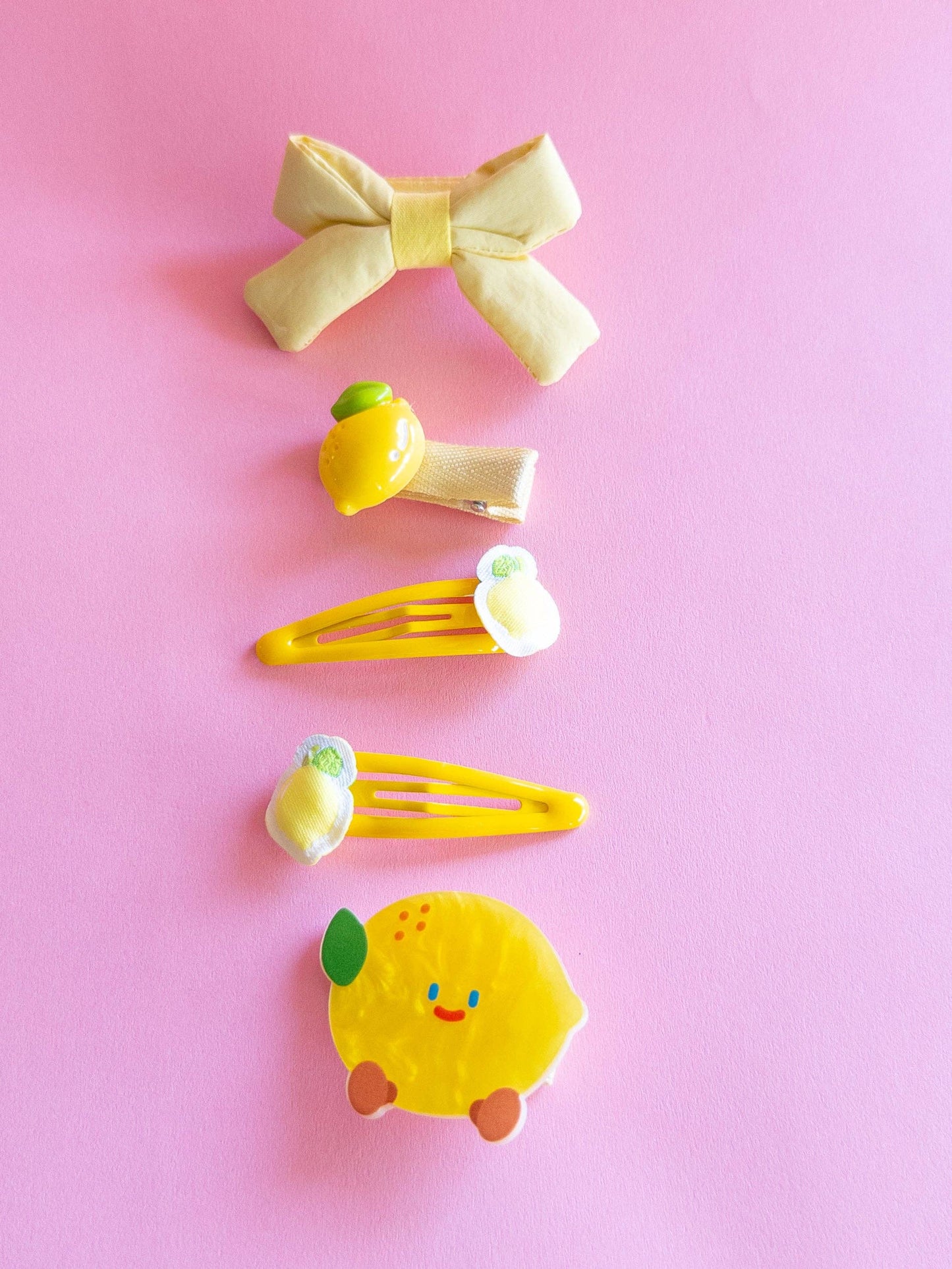 Lemon Puffy Bow Set