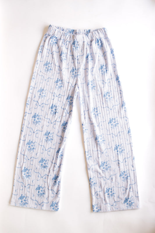 All Over Print Pointelle Pant | Blue Bow Toile