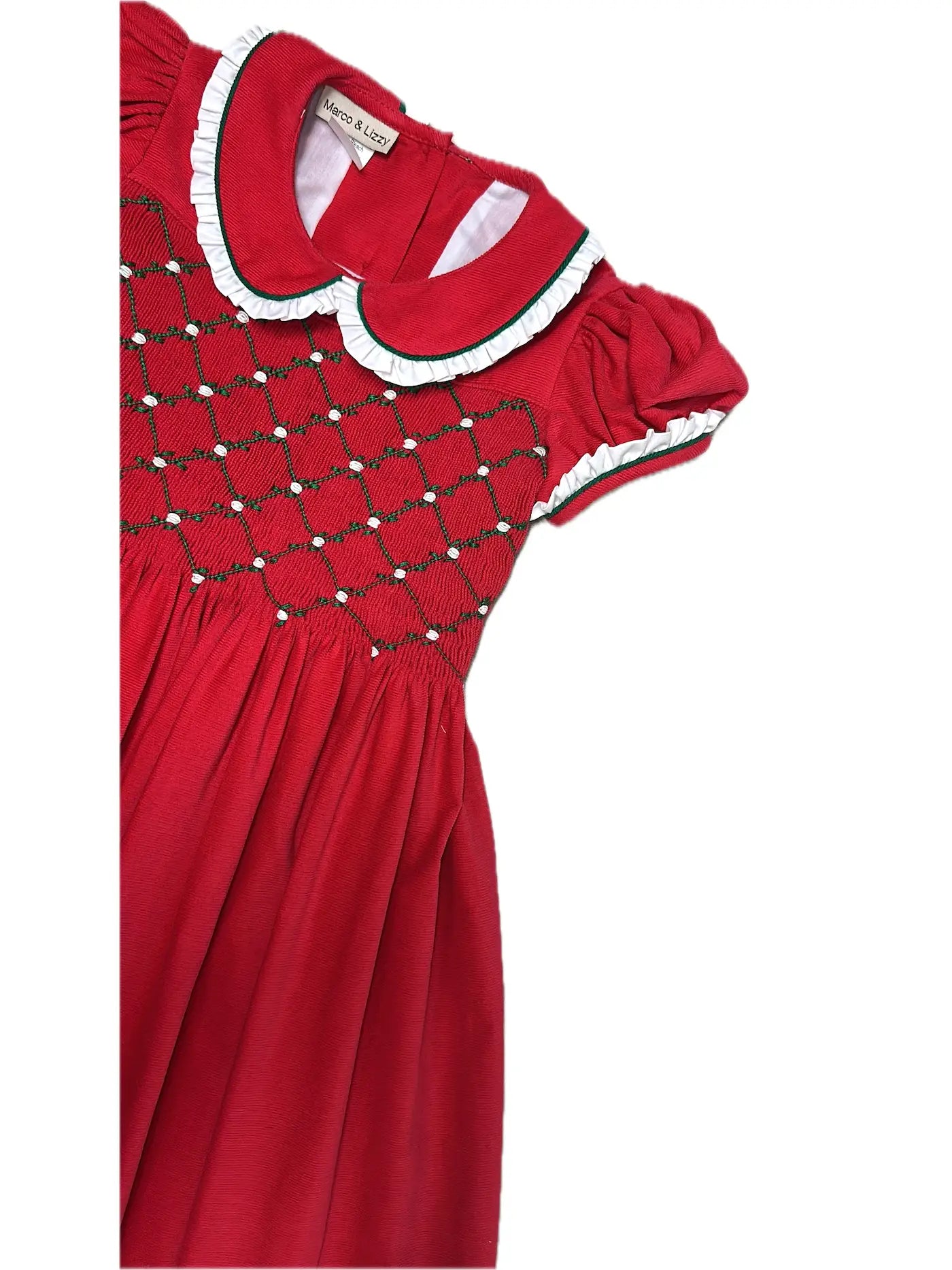 Christmas Classic Red Smocked Dress