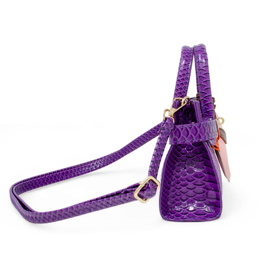 Purple Crocodile Pony Handbag