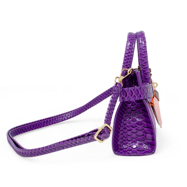 Purple Crocodile Pony Handbag
