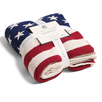 American Flag Design Cozy Soft Throw Blanket