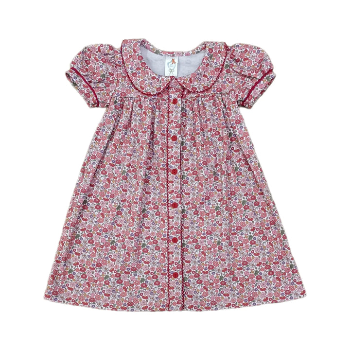 Red Floral Knit Dress