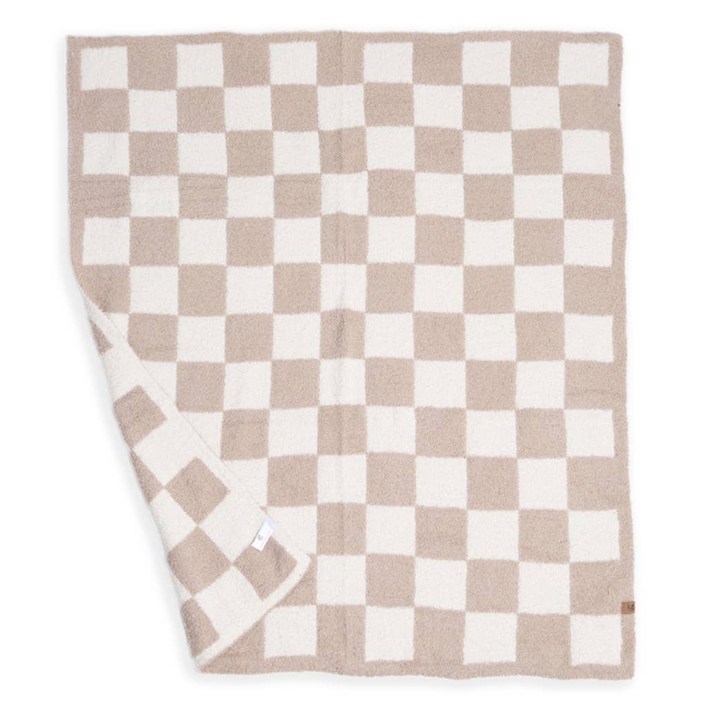 Kids Checkered Pattern Soft Throw Blanket | Pink