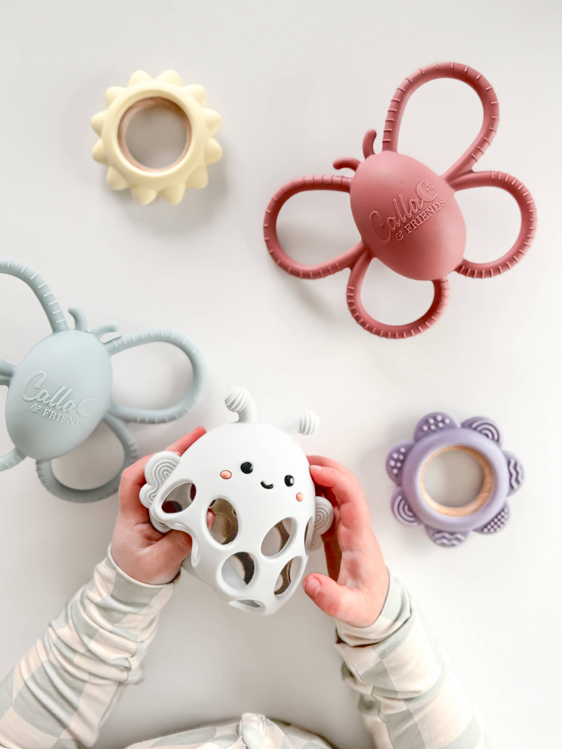 Garden Party Collection - Butterfly Rattle Teether | Petunia Pink