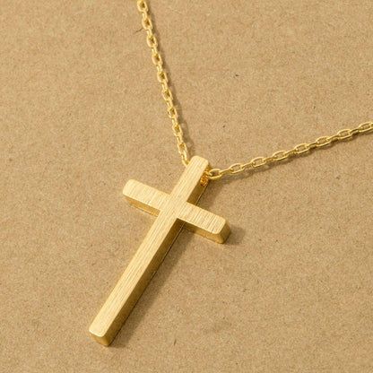 Gold Dipped Cross Pendant Necklace