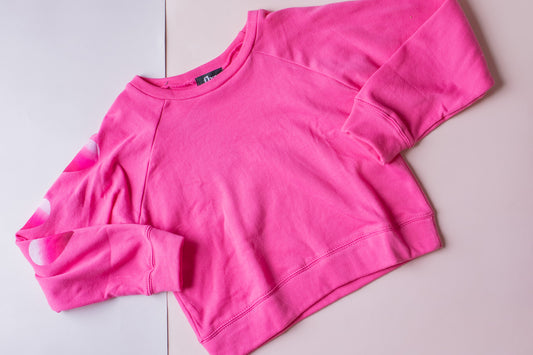 Heart Sleeve Sweatshirt | Pink