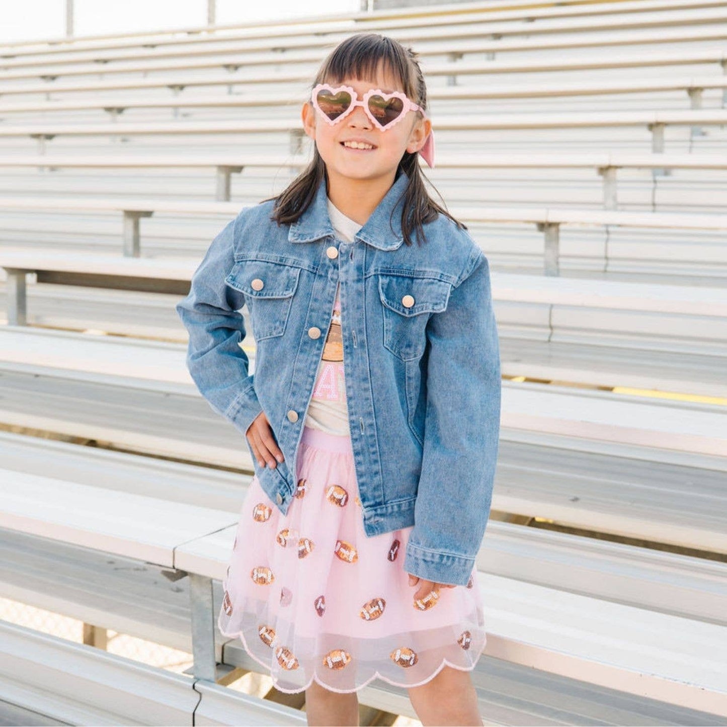 Mini Sequin Footballs Tutu Skirt