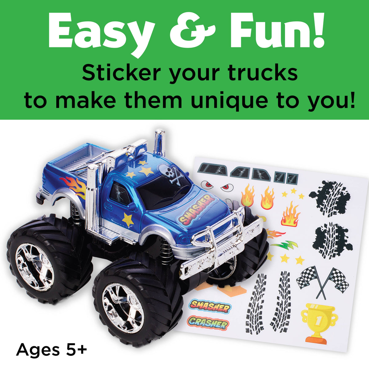 Decorate 2 Monster Trucks | Craft Kit for Kids