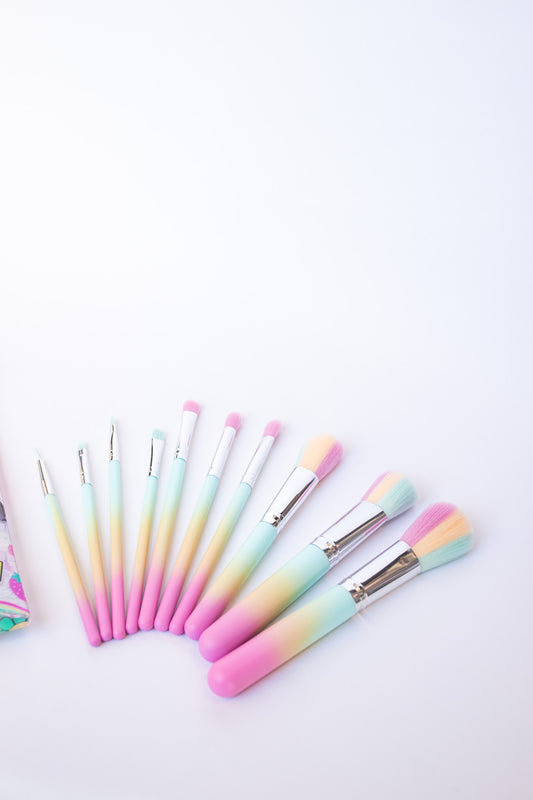 Make Up Brush Set of 10 | Pastel Rainbow