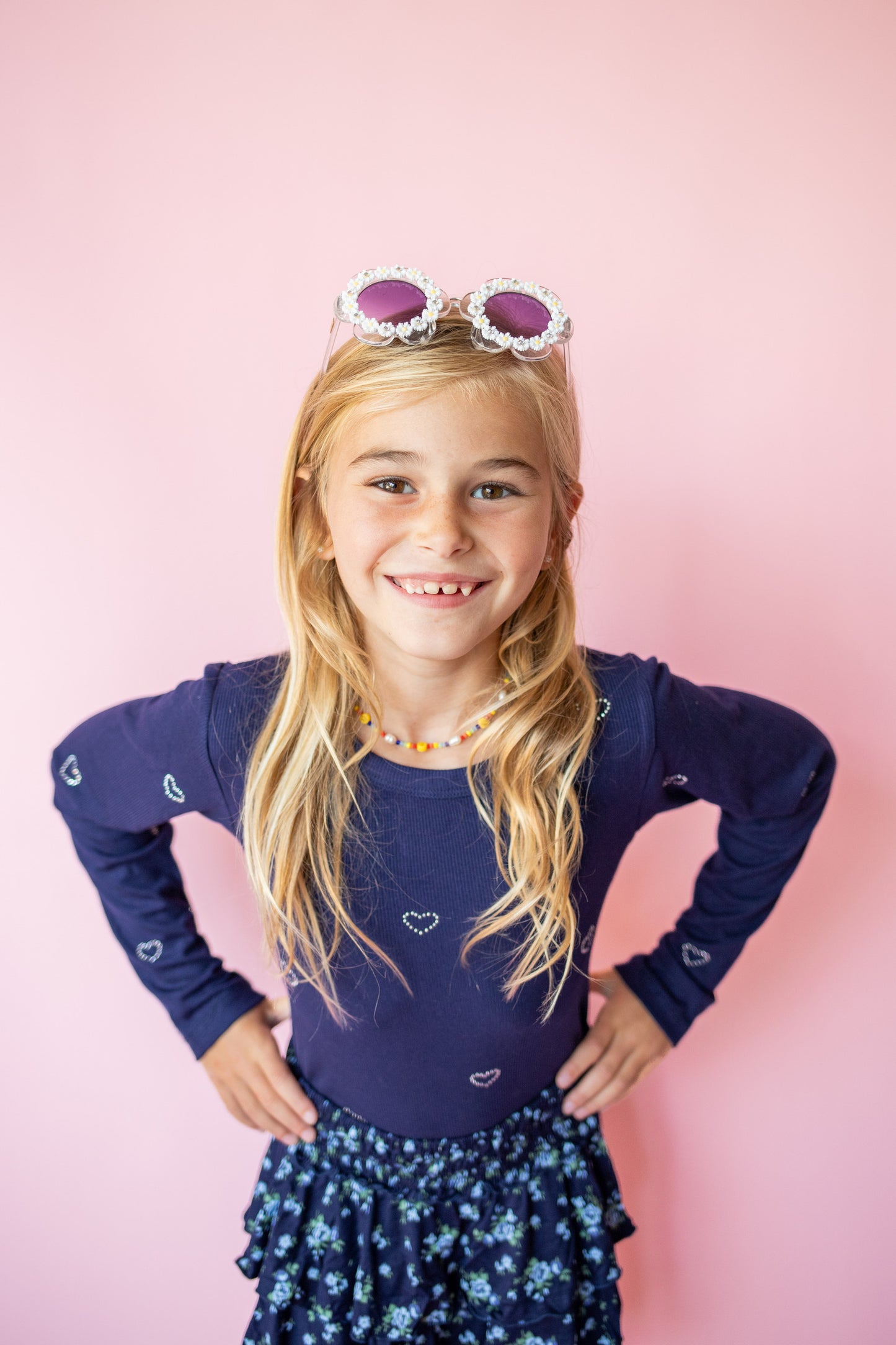 Heart Stud Long Sleeve | Navy