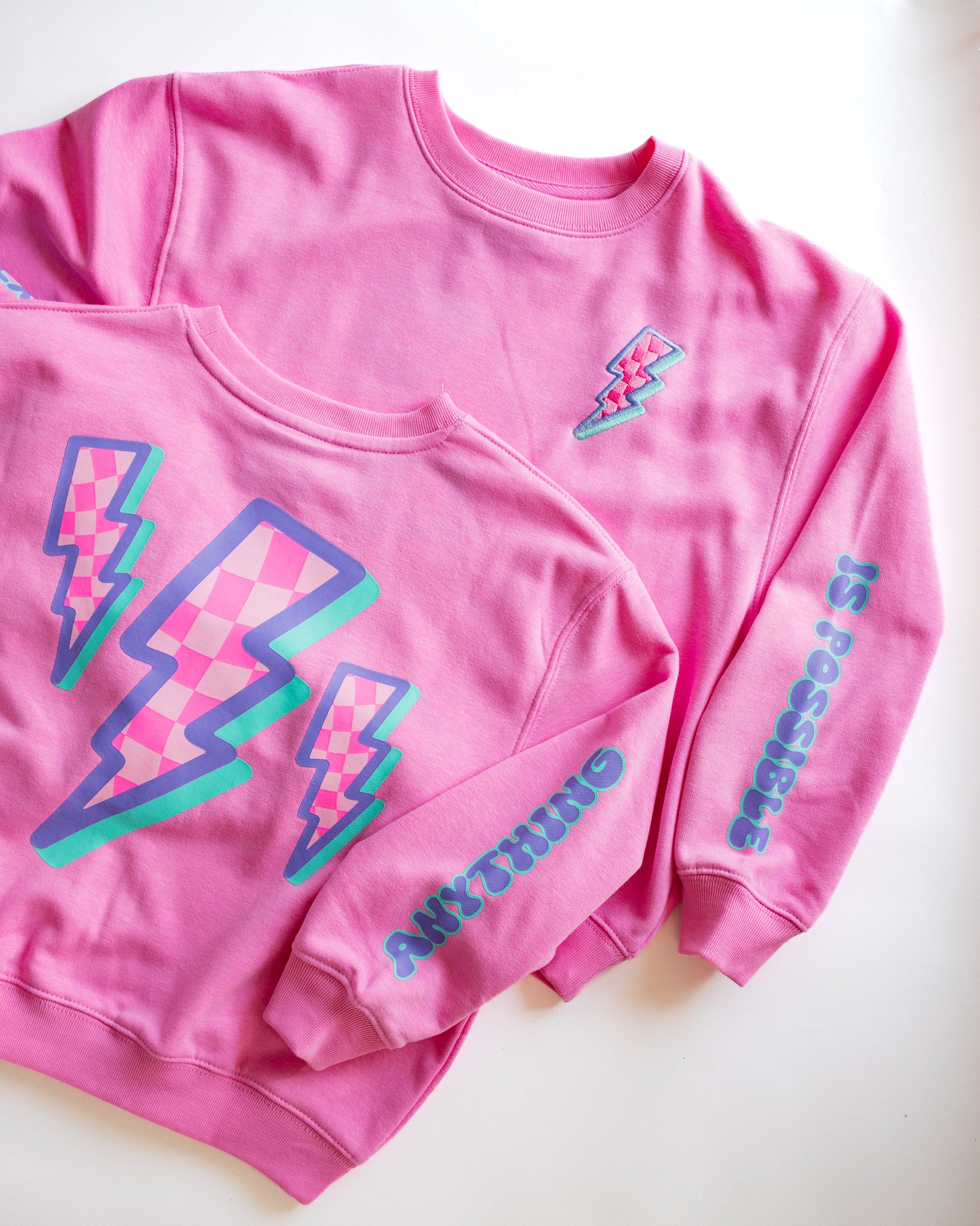 XOXO by Magpies Anything is Possible Lightning Sweatshirt | Berry Pink