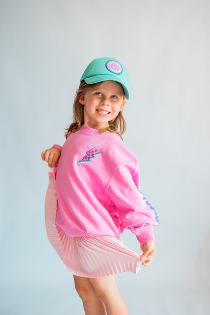 XOXO by Magpies Anything is Possible Lightning Sweatshirt | Berry Pink