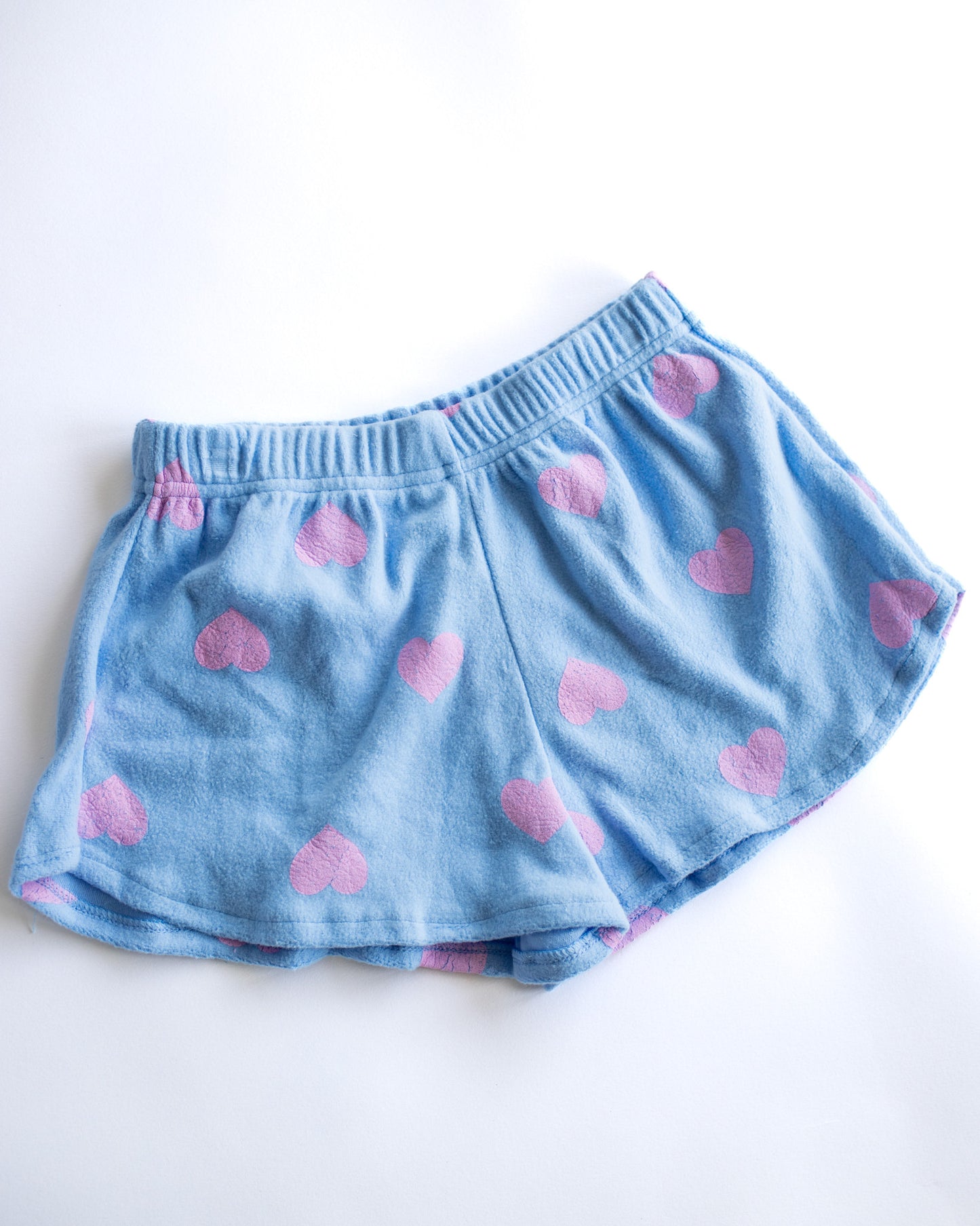 Blue Reverse Shorts with Hearts