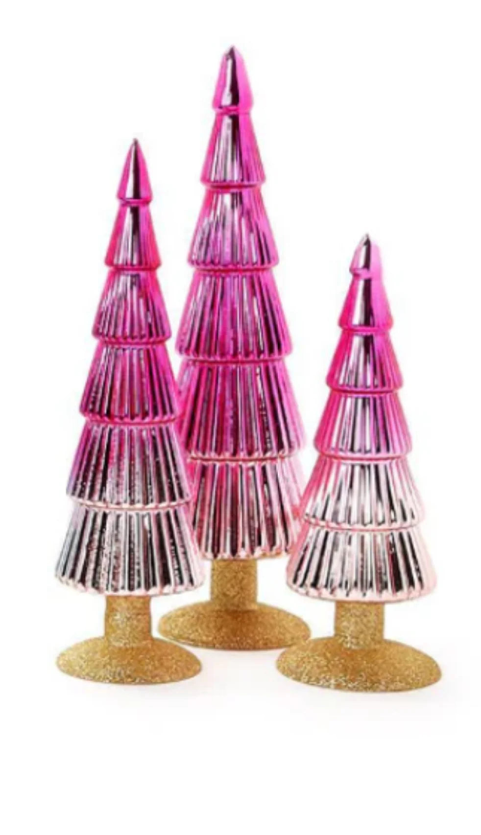 Mercury Ombre Glass Christmas Trees | Set Of 3