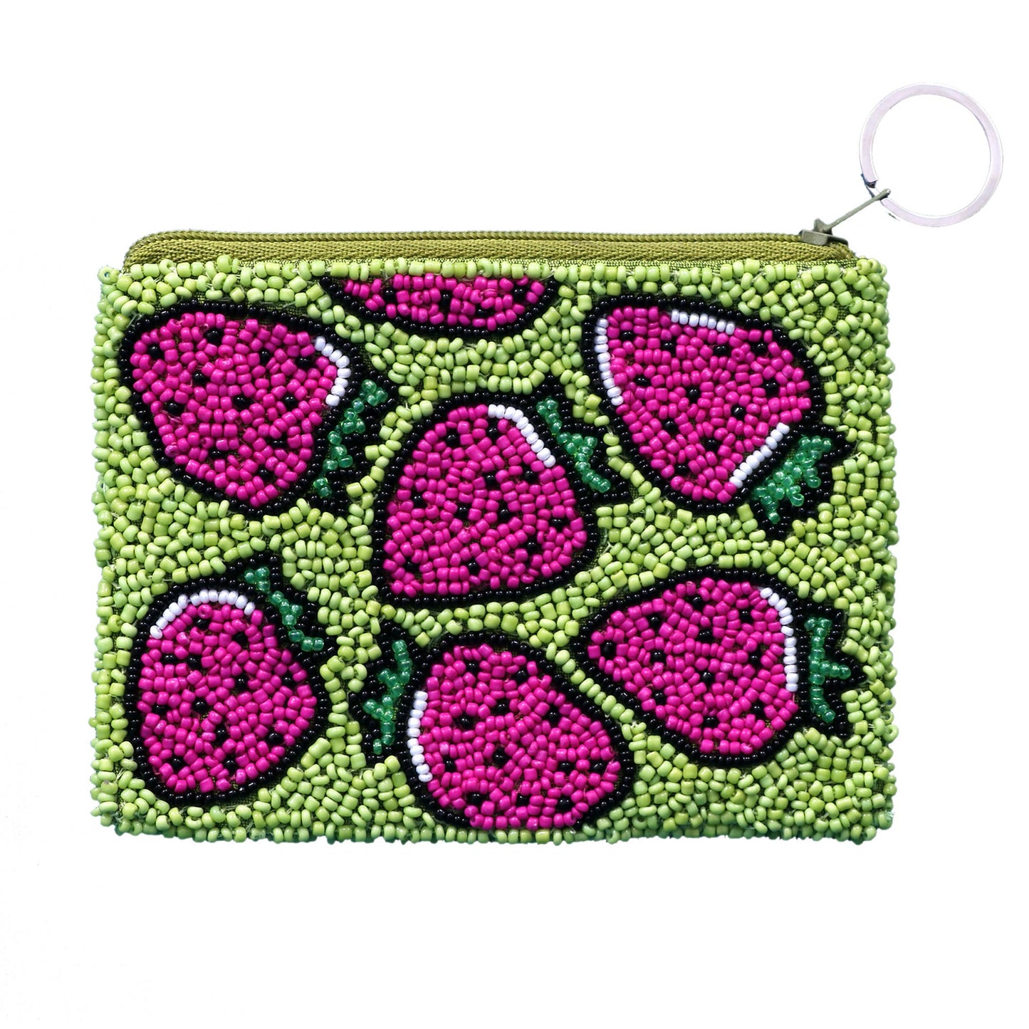 Strawberry Beaded Coin Purse