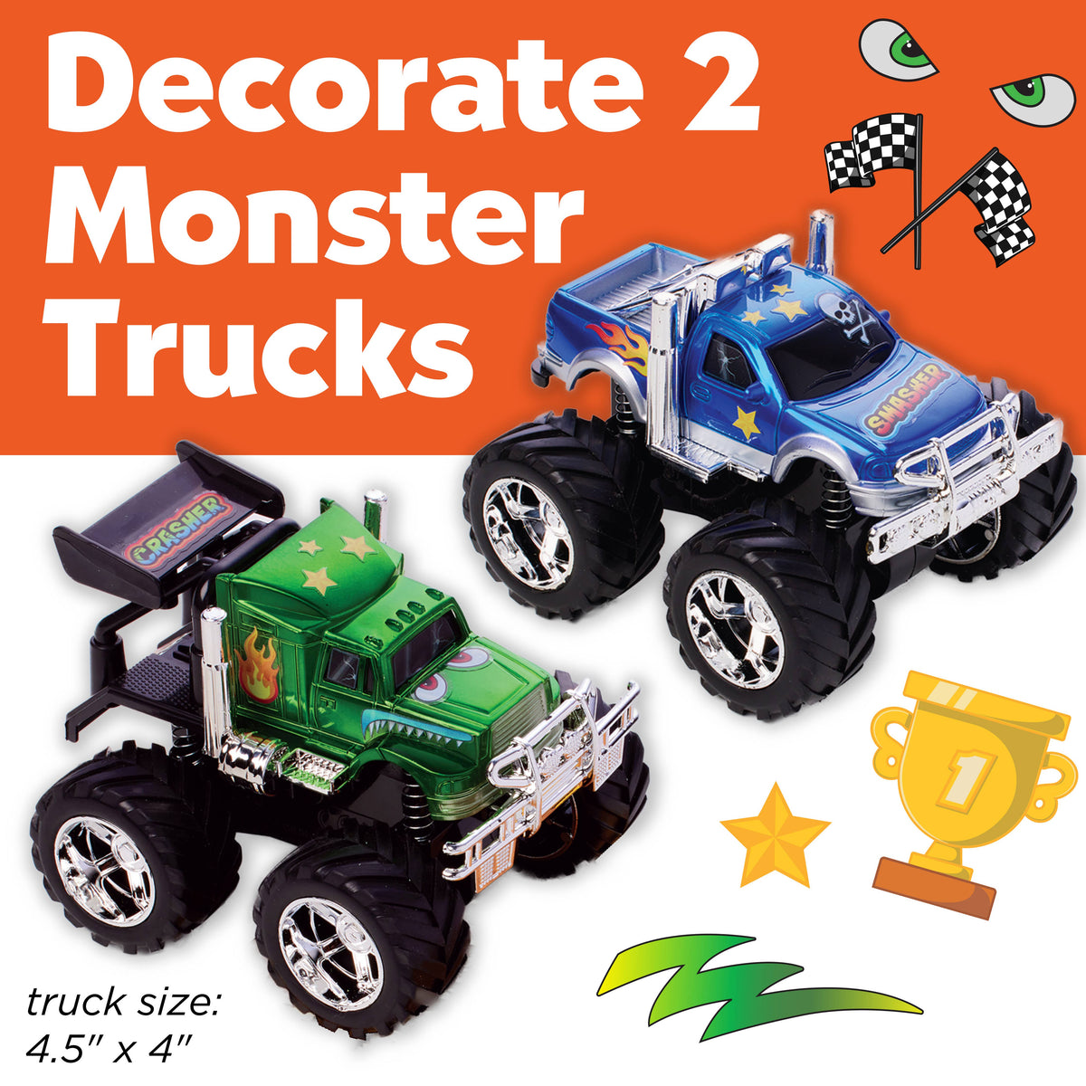 Decorate 2 Monster Trucks | Craft Kit for Kids