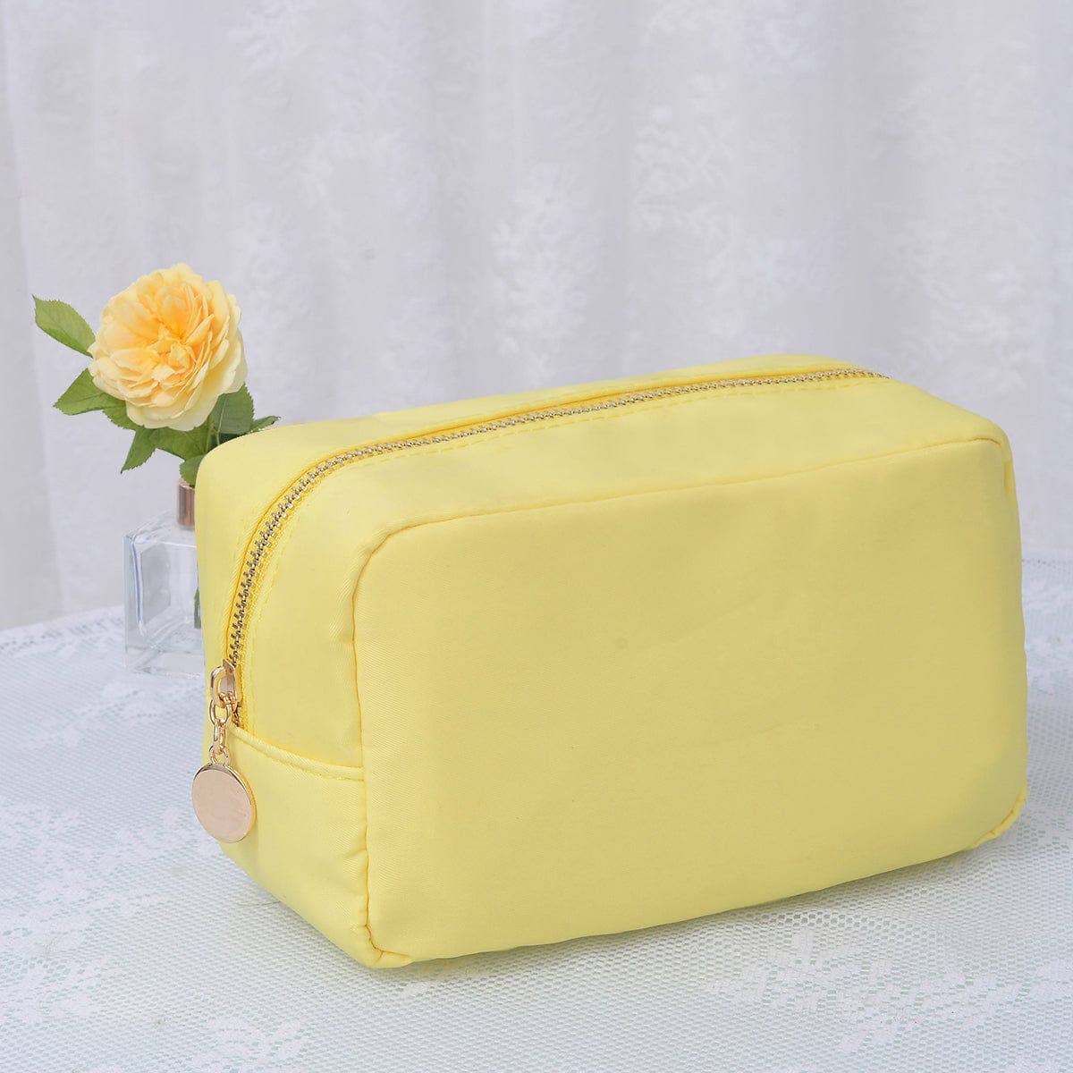 Round Zippered Nylon Pouch Bag (includes 2 complimentary patches)
