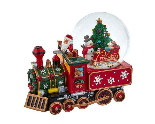 Musical Santa Driving Train Water Globe