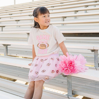 Mini Sequin Footballs Tutu Skirt