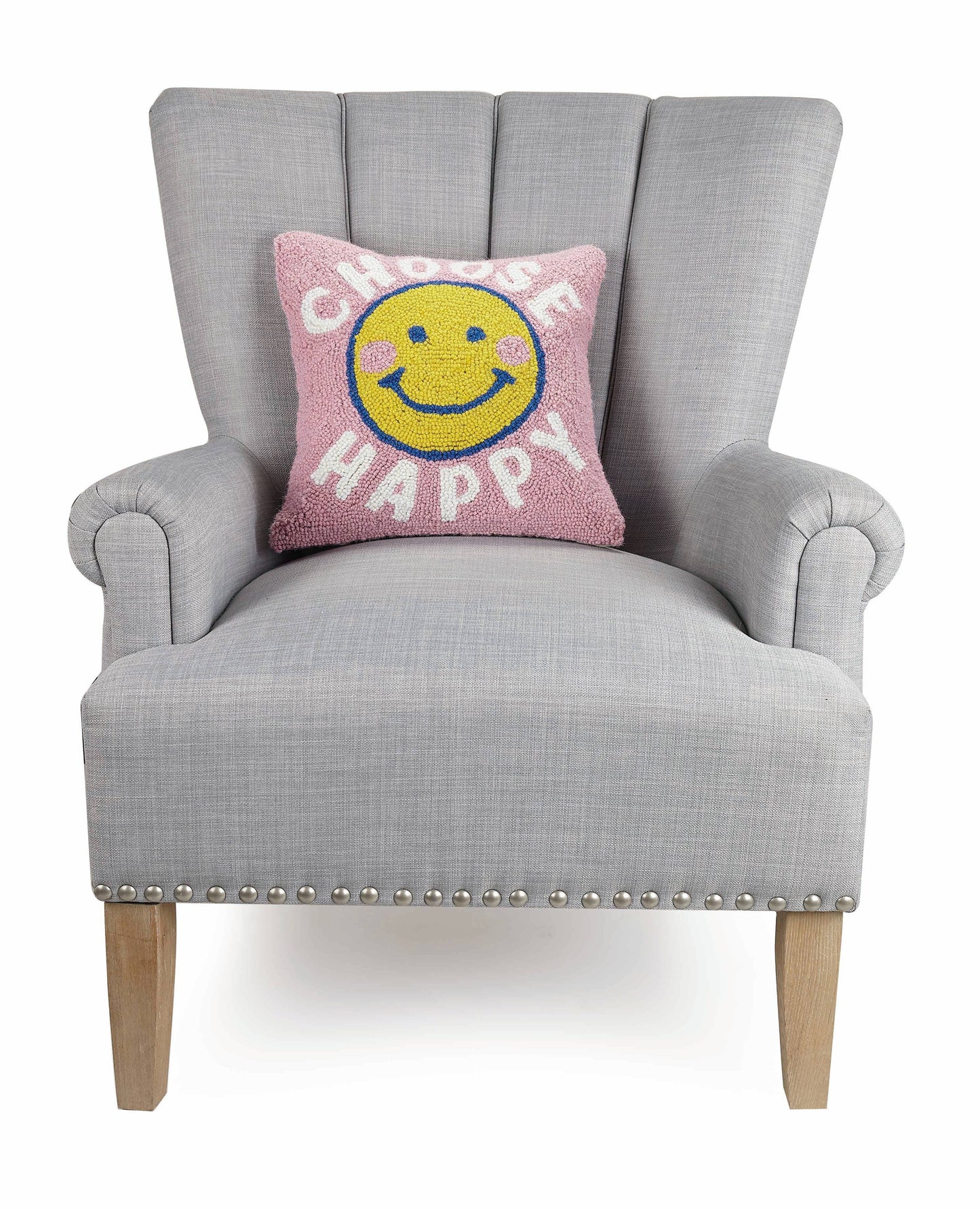 Choose Happy Hook Pillow