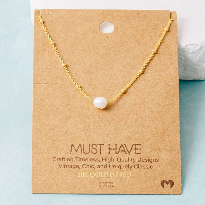 Gold Dipped Pearl Pendant Necklace