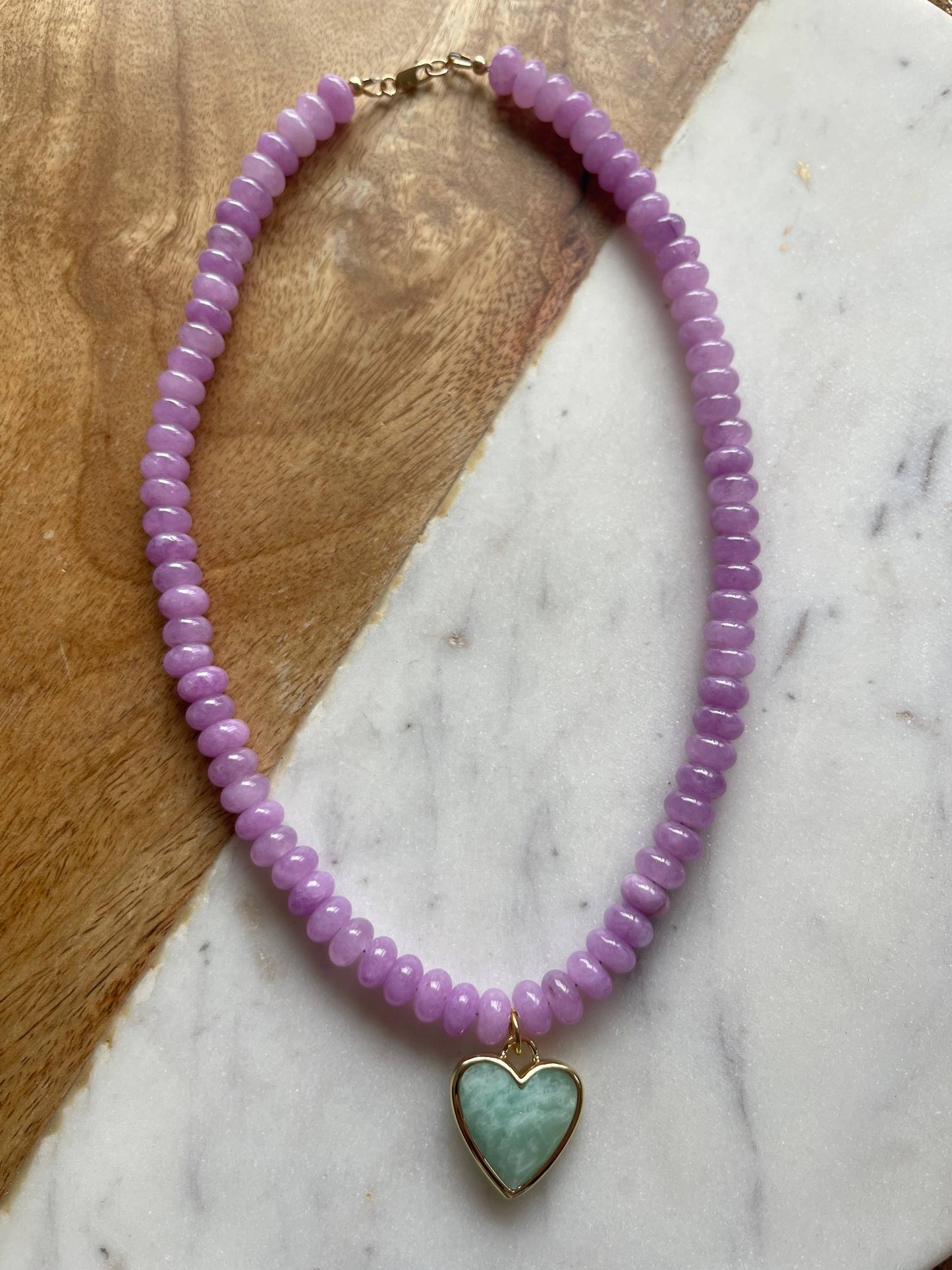 Caia Necklace | Lavender Jade with Amazonite