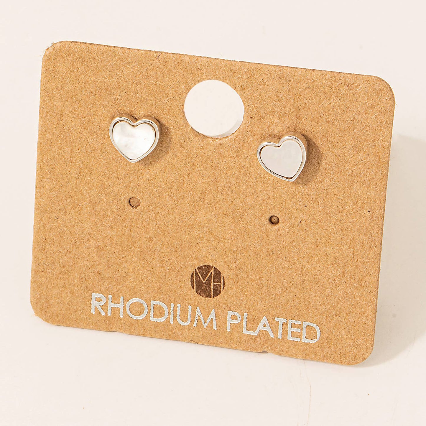 Gold Dipped Mini Heart Shell Stud Earrings