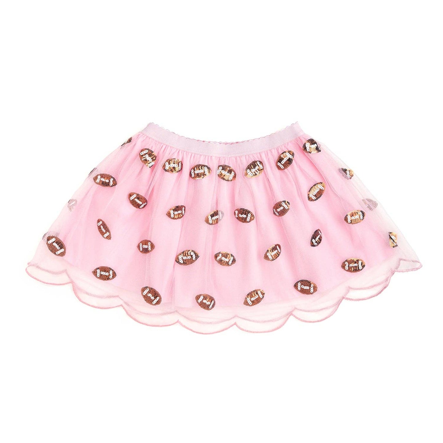 Mini Sequin Footballs Tutu Skirt