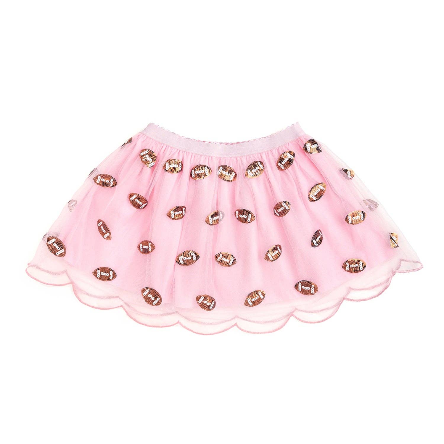 Mini Sequin Footballs Tutu Skirt