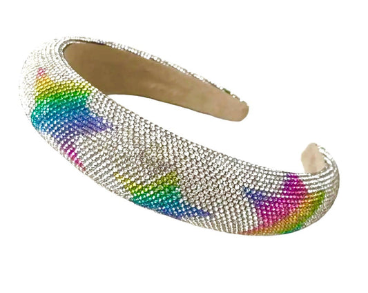 Star Rainbow Crystal Studded Fashion Headband