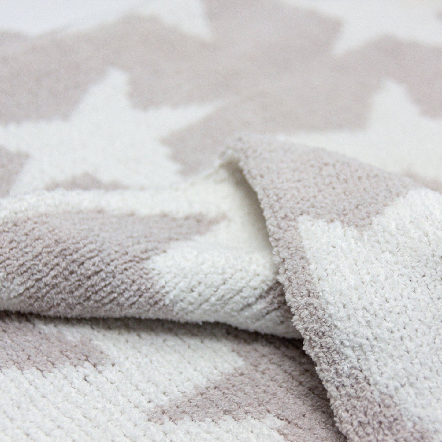 Chenille Baby Blanket - Grey Stars