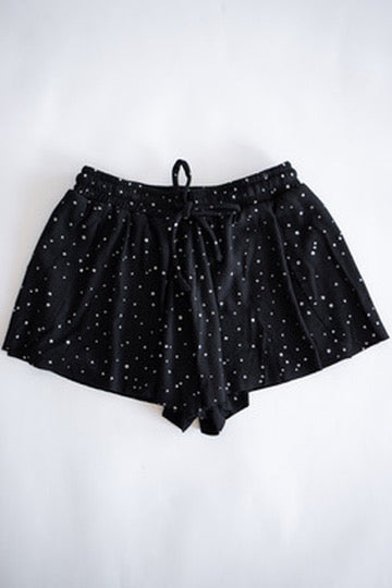 Silver Sparkle Shorts| Black