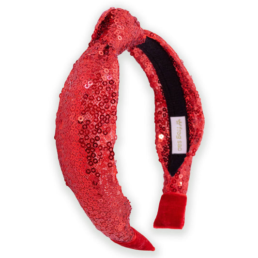 Kid's Sequin Knot Headband | Red