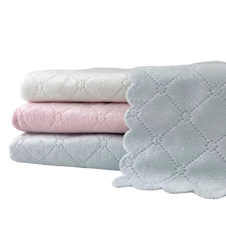 Nana's Single Face Quilted Plush Baby Blanket | Pink