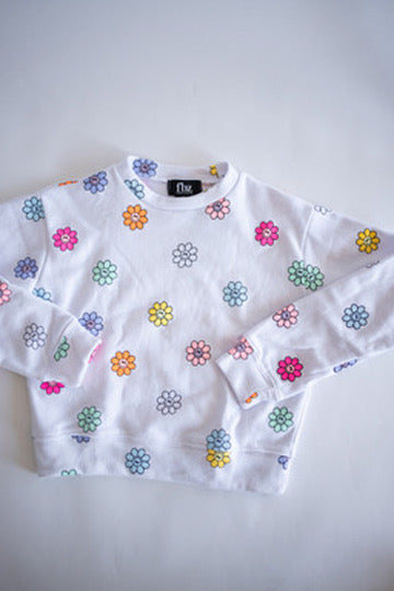 All Over Smiley Flower Sweatshirt