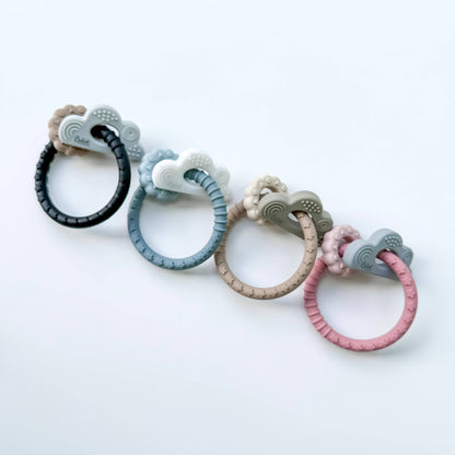 Cloudy Days Silicone Teether | Petunia Pink