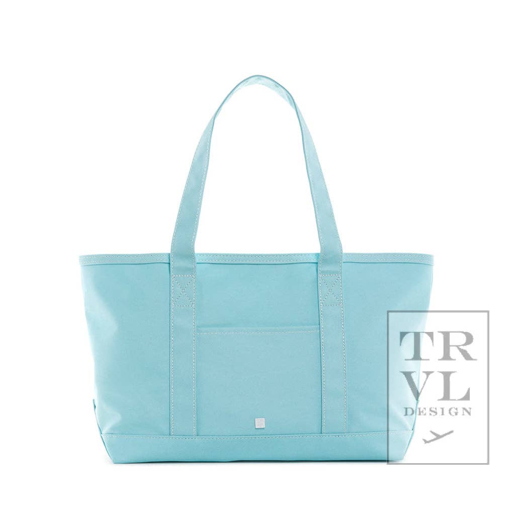 Medium Coated Canvas Tote | Midi Lake Blue