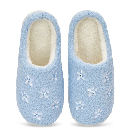 Blue Ditsy Slippers