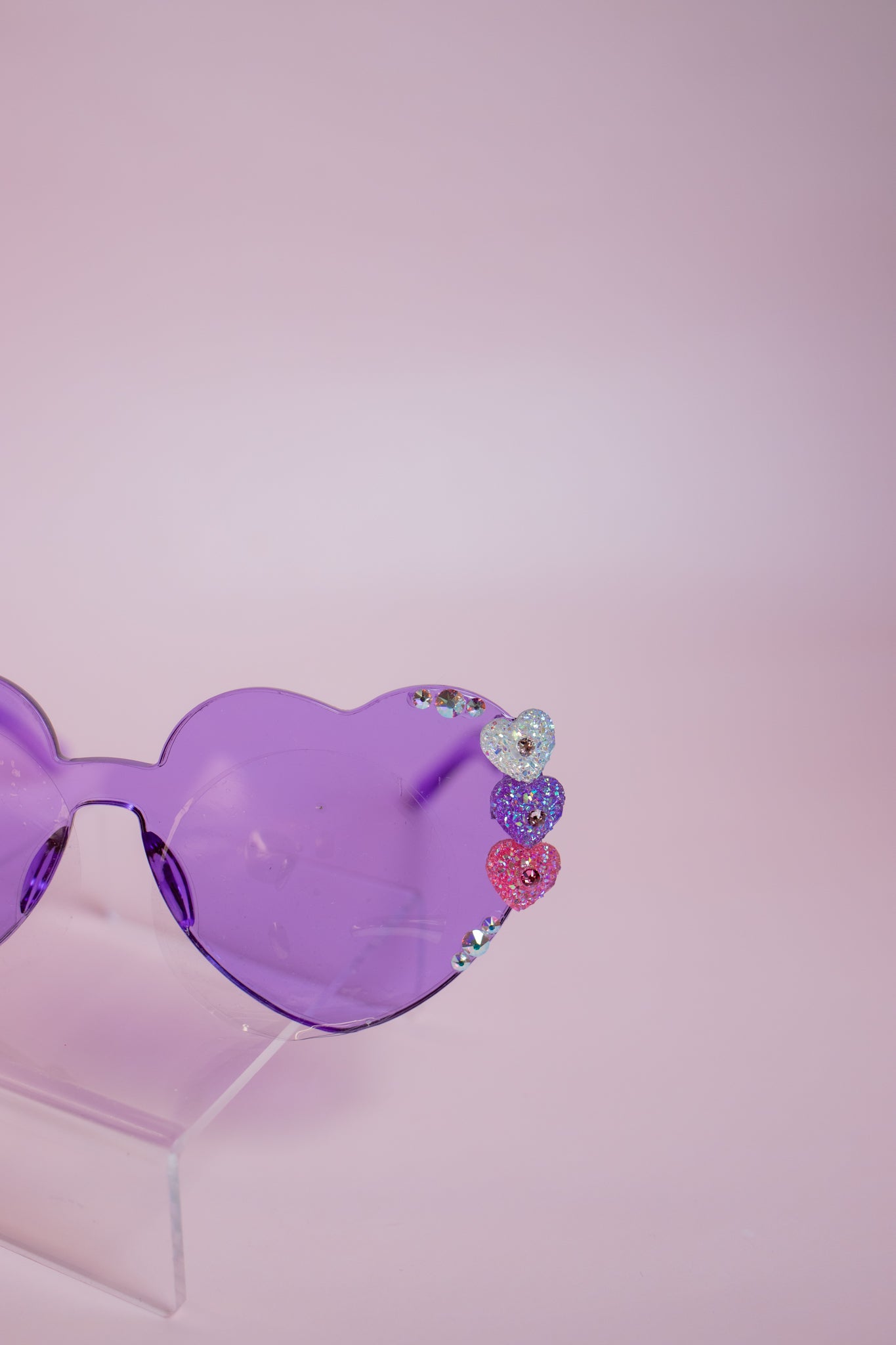 Lover Heart Crystal Sunglasses | Purple