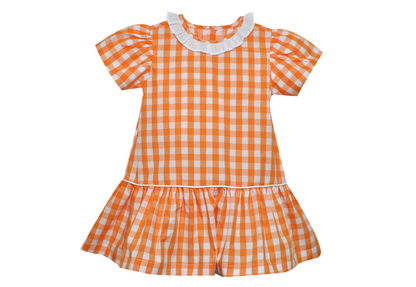 Orange & White Dress