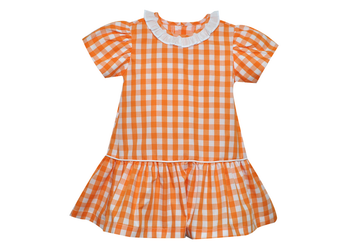 Orange & White Dress